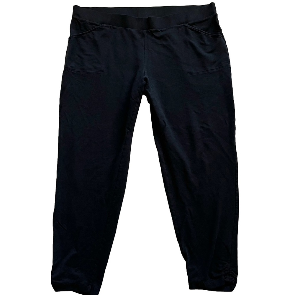 PURE JILL PULL ON SOFT PANTS W/ LEG HEM RUCHING DETAIL SIZE XL MINIMALIST COMFY - Picture 9 of 9